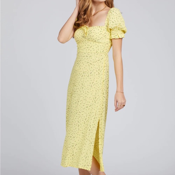 Faithfull the Brand Evelyn Midi Dress La Fica Floral US8/Large NWT - Picture 2 of 6